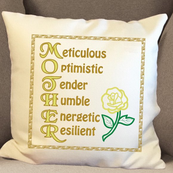 Mother's Day Gift Pillow Cover- Embroidered & Personalized Throw Pillow Cover. - Picture 5 of 13